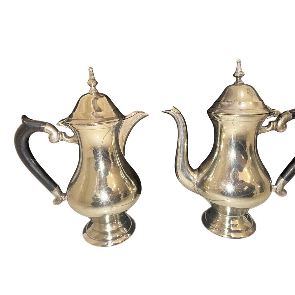 Vintage Silver Plated Coffee Pots Set, Ornate Design, Decorative Teapots EPNS